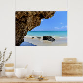 Tropische strandkust met een Big Rock Poster (Keuken)