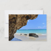 Tropische strandkust met een Big Rock RSVP Kaartje (Achterkant)