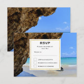 Tropische strandkust met een Big Rock RSVP Kaartje (Voorkant / Achterkant)