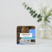 Tropische strandkust met een Big Rock Vierkante Visitekaartje (Staand voorkant)