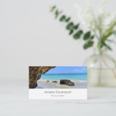 Tropische strandkust met een Big Rock Visitekaartje (Staand voorkant)