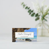 Tropische strandkust met een Big Rock Visitekaartje (Staand voorkant)