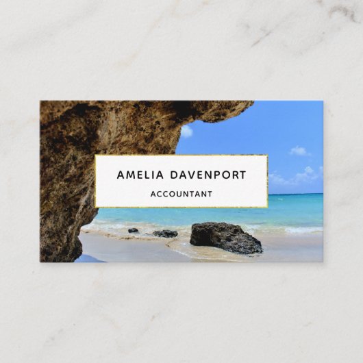 Tropische strandkust met een Big Rock Visitekaartje (Voorkant)