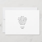 Tropische strandkust met een grote rots dank u bedankkaart (Achterkant)