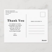 Tropische strandkust met een grote rots dank u briefkaart (Achterkant)