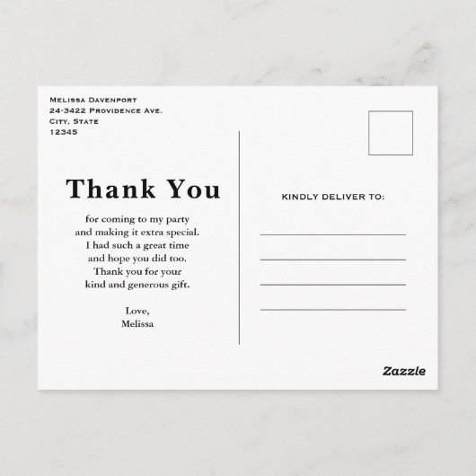 Tropische strandkust met een grote rots dank u briefkaart (Achterkant)