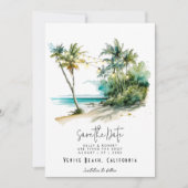 Tropische strandlichten sparen de datumkaart bedankkaart (Voorkant)