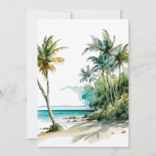 Tropische strandlichten sparen de datumkaart bedankkaart (Achterkant)