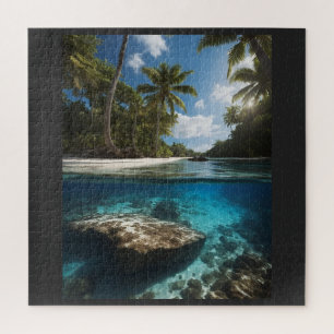Tropische strandmok - Gespleten uitzicht Oceaanmok Legpuzzel