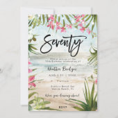 Tropische strandorchideeën 70e verjaardagsfeestje kaart (Voorkant)