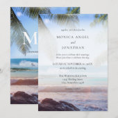 Tropische strandpalm bestemmingshuwelijk kaart (Voorkant / Achterkant)