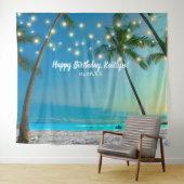 Tropische strandpalm Birthday Photo Booth Backdrop Wandkleed (In Situ (horizontaal))