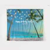 Tropische strandpalm Birthday Photo Booth Backdrop Wandkleed (Voorkant (horizontaal))
