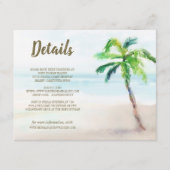 Tropische strandpalm Bontest informatie bruiloft Informatiekaartje (Voorkant)