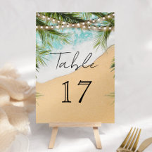 Tropische strandpalm snoerlichten bruiloft