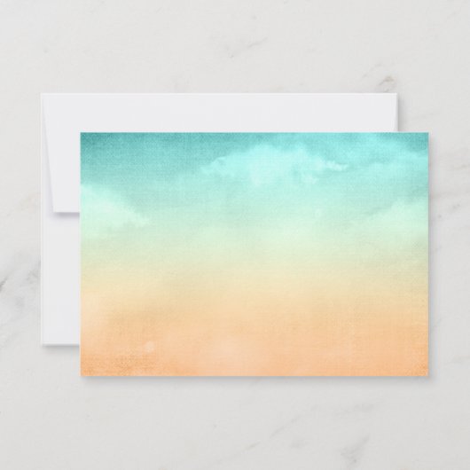 Tropische strandpalm Weduwreactiekaart RSVP Kaartje (Achterkant)