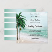 Tropische strandpalmbestemming bruiloft kaart (Voorkant / Achterkant)
