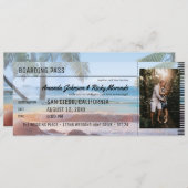 Tropische strandpalmbestemming bruiloft met foto kaart (Voorkant / Achterkant)