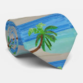 Tropische strandpalmbestemming bruiloft stropdas (Opgerold)