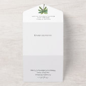 Tropische strandpalmbomen Bestemming Aan Zee All In One Uitnodiging (Buitenkant)