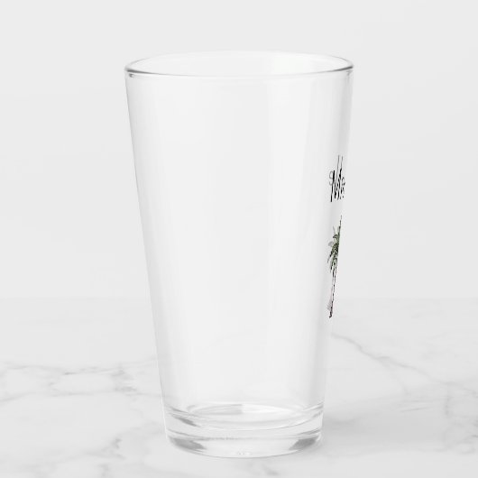 Tropische Strandpalmbomen Eenvoudige Typografie Glas (Rechts)