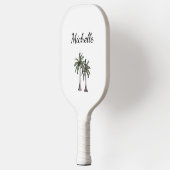 Tropische Strandpalmbomen Elegant Gepersonaliseerd Pickleball Paddle (Links)