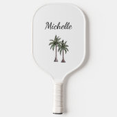 Tropische Strandpalmbomen Elegant Gepersonaliseerd Pickleball Paddle (Achterkant)