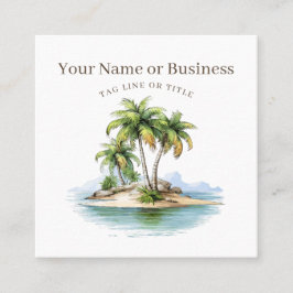 Tropische strandpalmbomen Kustgebied Vierkante Visitekaartje