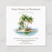 Tropische strandpalmbomen Kustgebied Vierkante Visitekaartje (Voorkant)