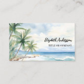 Tropische strandpalmbomen QR-code sociale media Visitekaartje (Voorkant)