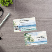 Tropische strandpalmbomen QR-code sociale media Visitekaartje