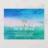Tropische strandpalmboom Bewegende Aankondiging Briefkaart (Voorkant)