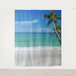 Tropische strandpalmboom fotohokje achtergrond wandkleed