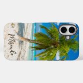 Tropische strandpalmboom gepersonaliseerd Case-Mate iPhone case (Achterkant (horizontaal))