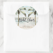 Tropische strandpalmen bruidsshower sticker (Tas)