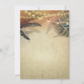 Tropische strandpalmen en ananas bruiloft kaart (Achterkant)