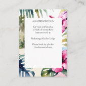 Tropische strandpalmen hibiscus trouwgegevens kaar informatiekaartje (Achterkant)