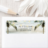 tropische strandpalmen zomer retour adres labels (Insitu)