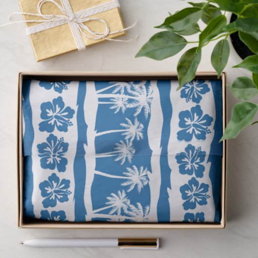 Tropische strandpalmstrepen tissuepapier (Geschenk)