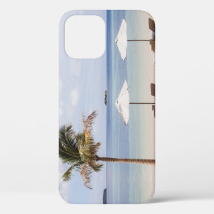 Tropische strandparasols: wit, palm. Case-Mate iPhone case