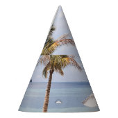 Tropische strandparasols: wit, palm. feesthoedjes (Links)