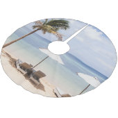 Tropische strandparasols: wit, palm. kerstboom rok (Gekanteld)