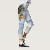 Tropische strandparasols: wit, palm. leggings (Rechts)