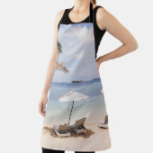 Tropische strandparasols: wit, palm. schort (Insitu)