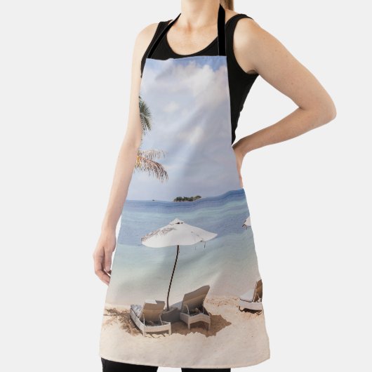 Tropische strandparasols: wit, palm. schort (Insitu)