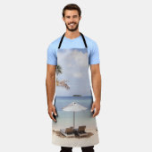 Tropische strandparasols: wit, palm. schort (Gedragen)