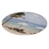 Tropische strandparasols: wit, palm. snijplank (Hoek)