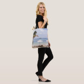 Tropische strandparasols: wit, palm. tote bag (Op model)
