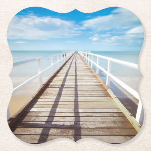 Tropische strandpier kartonnen onderzetters