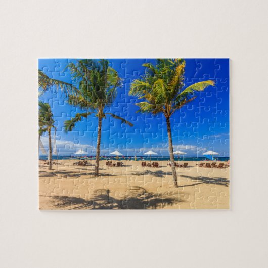 Tropische strandpuzzel. legpuzzel (Horizontaal)